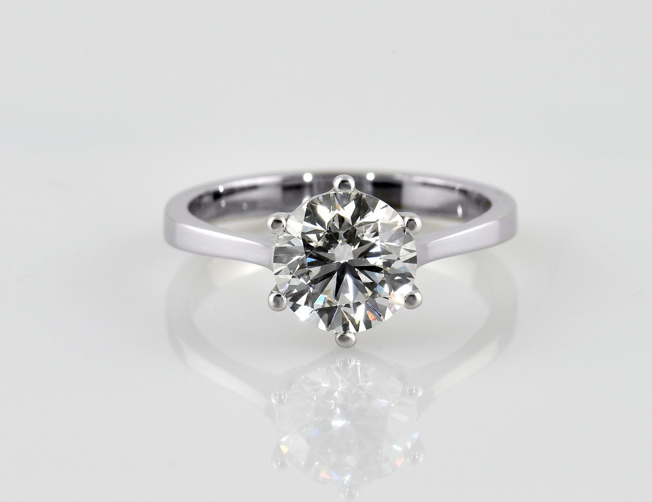 Solitär Ring 585/000 14 K Weißgold Diamant LG 2,00 ct mit IGI Zertifikat E/VVS2