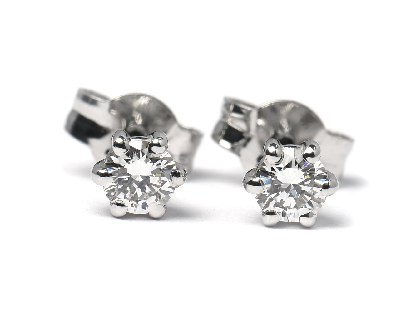 Solitär Brillant Ohrstecker Ohrringe 585 14 K Weißgold, 2 Diamanten zus. 0,32 ct