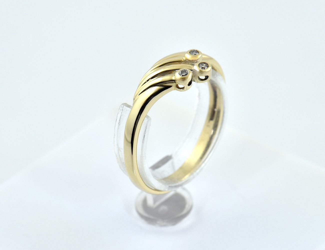 Diamant Ring 585/000 14 K Gelbgold 3 Diamanten zus. 0,03 ct
