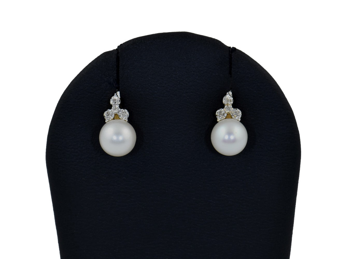 Ohrringe Akoya Perle 585/000 14 K Gelbgold Ohrstecker 8 Diamanten