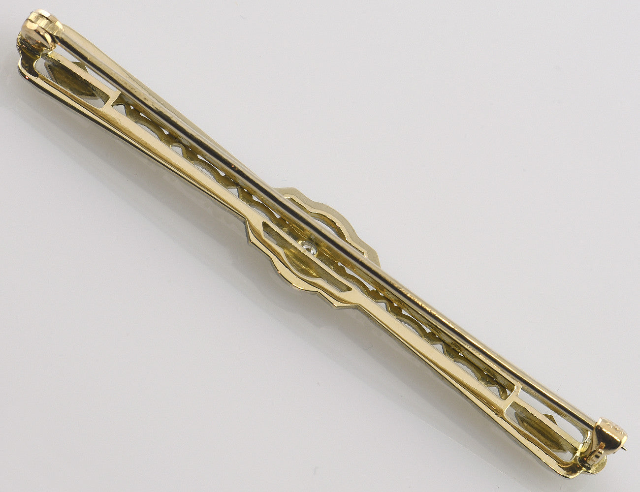 Brosche 375/000 9 K Gelbgold, 1 Diamant 0,03 ct