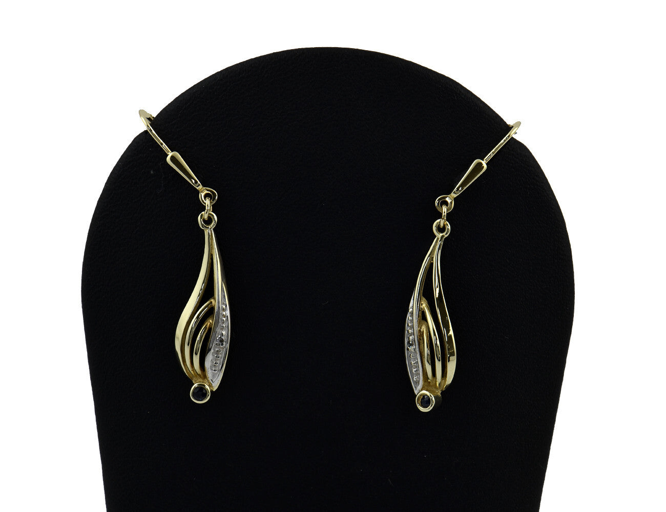 Ohrringe Ohrhänger Saphir 333/000 8 K Gelbgold