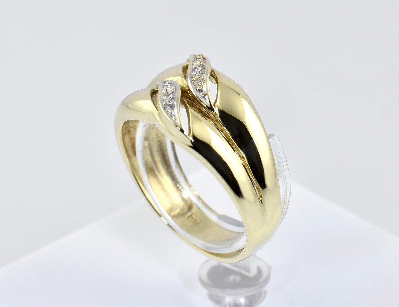 Diamant Ring 585/000 14 K Gelbgold 6 Diamanten zus. 0,04 ct