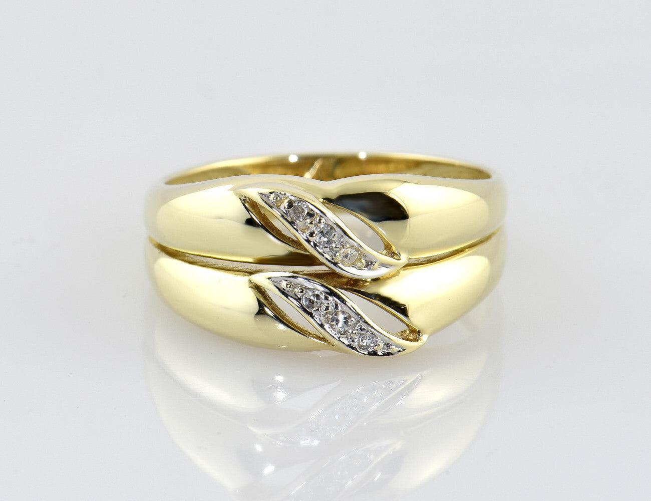 Diamant Ring 585/000 14 K Gelbgold 6 Diamanten zus. 0,04 ct