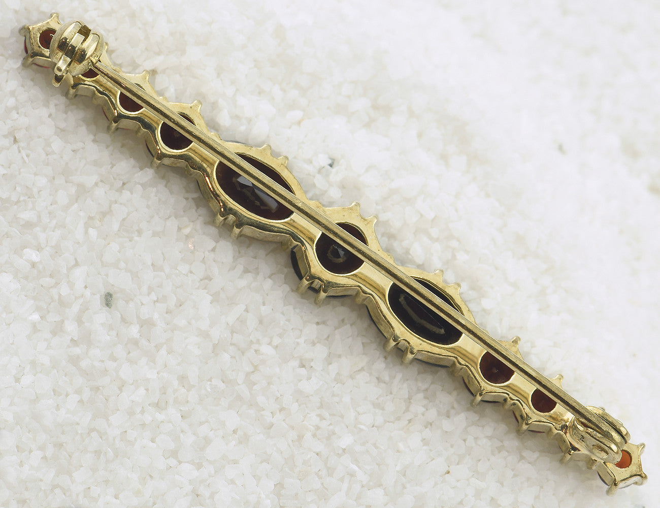 Brosche Granat 333 8 K Gelbgold