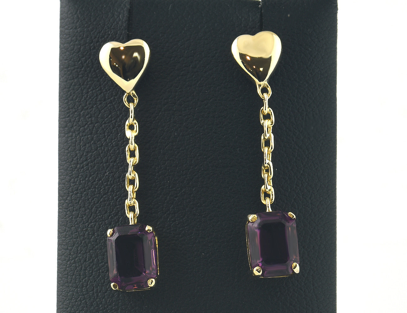 Ohrstecker Hänger Amethyst 585/000 14 K Gelbgold
