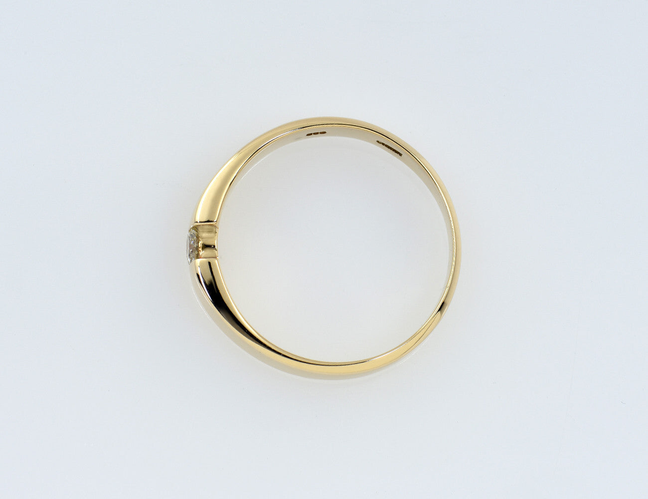 Diamond solitaire ring 585/000 yellow gold 14 K brilliant 0.10 ct