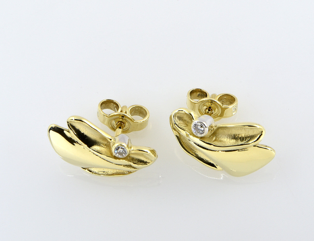 Ohrstecker Diamant 585/000 14 K Gelbgold 2 Brillanten zus. 0,03 ct