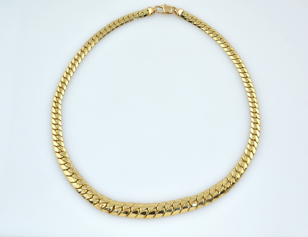 Panzerkette mit Verlauf 42 cm 585/000 14 K Gelbgold