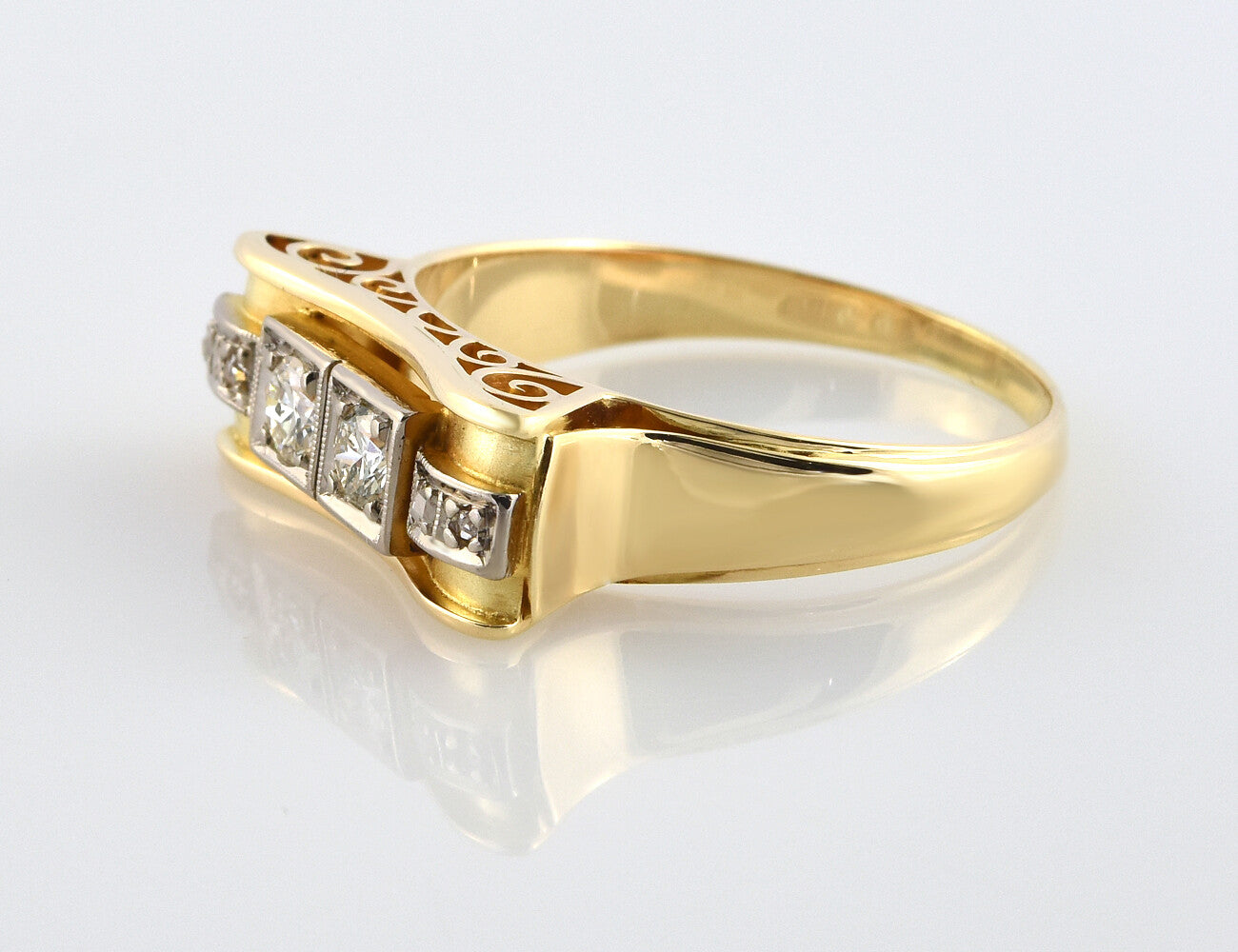 Diamant Ring 585/000 14 K Gelbgold 6 Diamanten zus. 0,44 ct