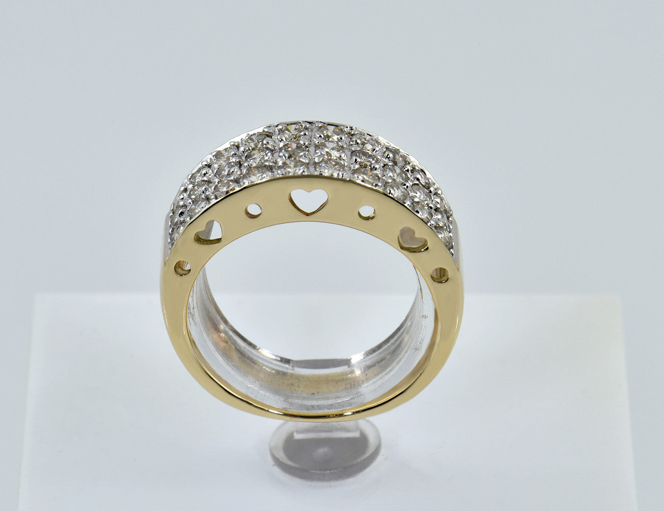 Diamant Ring 417/000 10 K Gelbgold 30 Brillanten zus. 1,20 ct