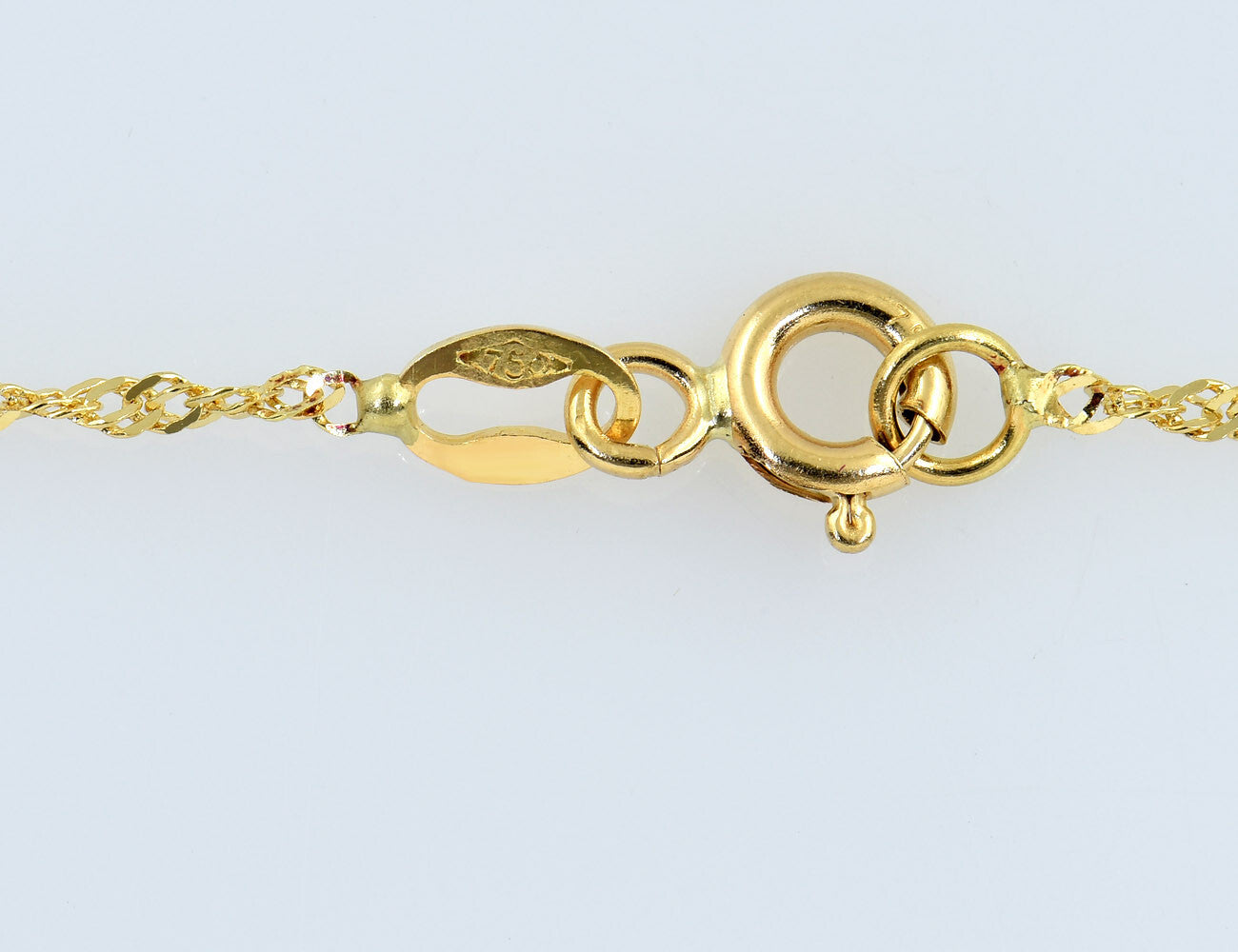 Anhänger Kreuz mit Kette 750/000 18 K Gelbgold Zirkonia 44 cm