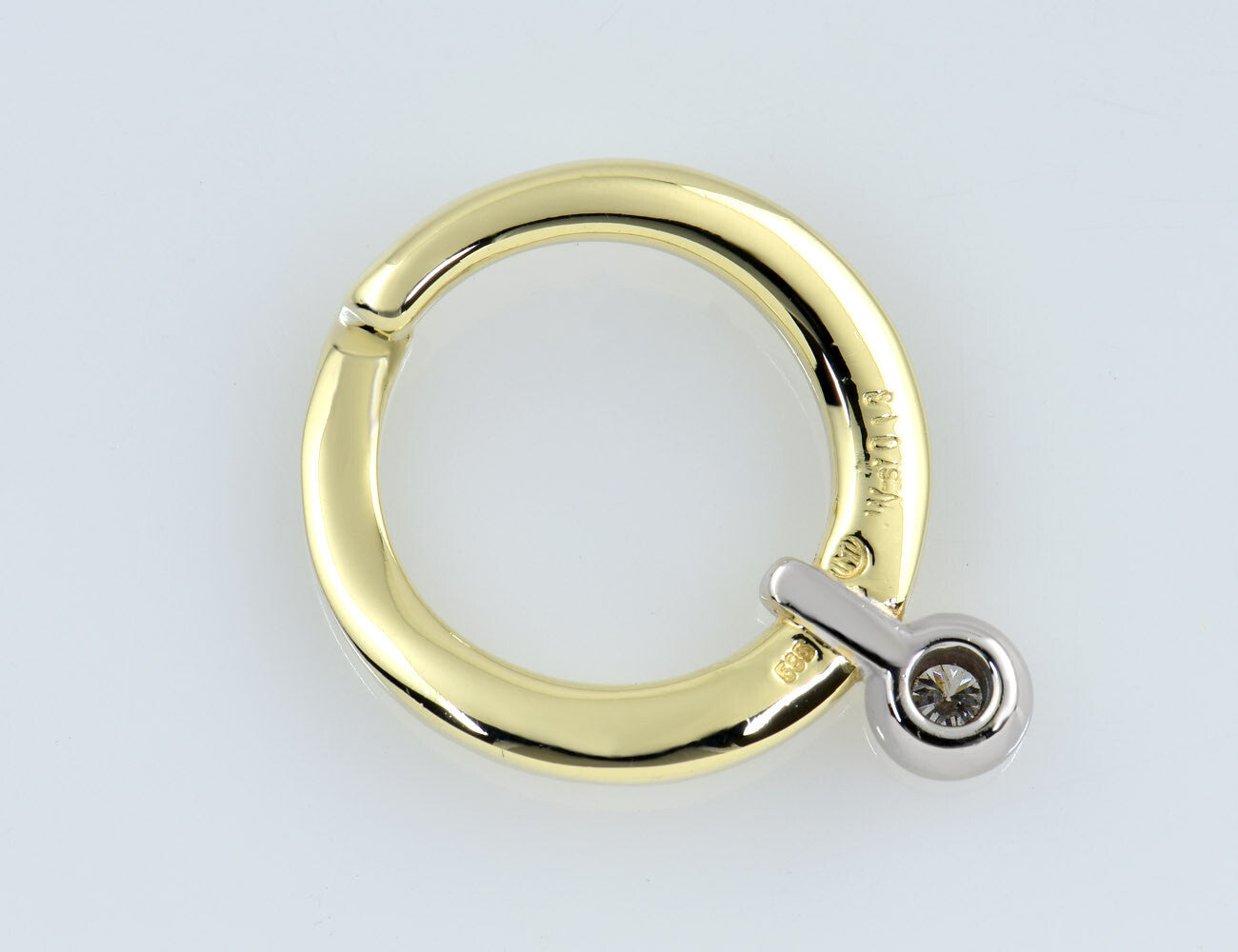 Anhänger Diamant 585/000 14 K Gelbgold 1 Brillant 0,13 ct