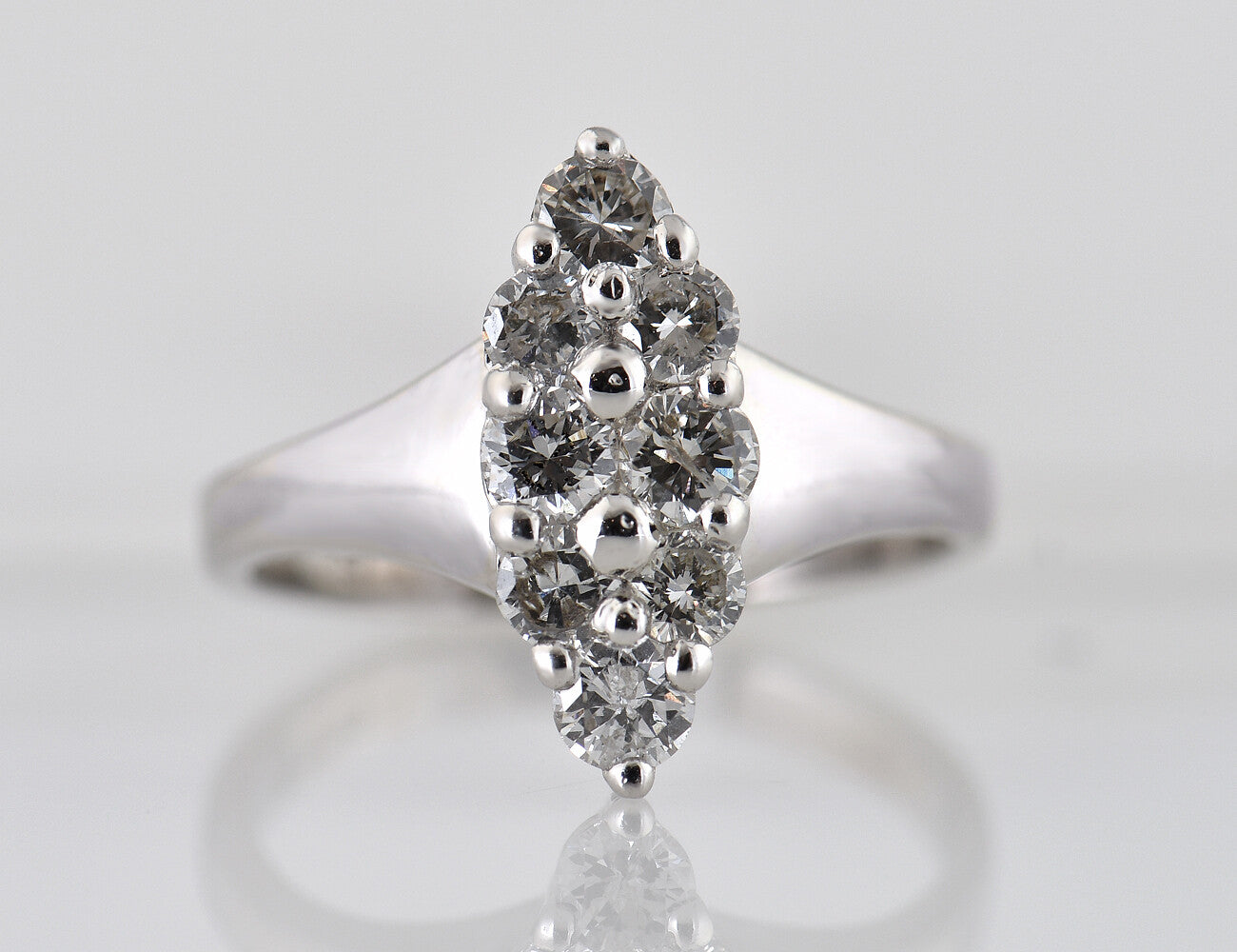Diamant Ring 585/000 14 K Weißgold 8 Brillanten zus. 0,76 ct