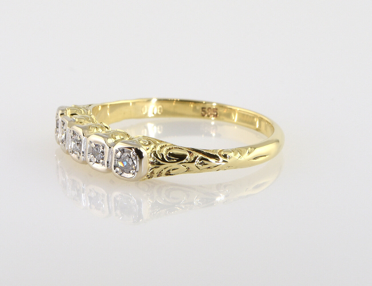 Diamant Ring 585 14 K Gelbgold 4 Diamanten zus. 0,10 ct
