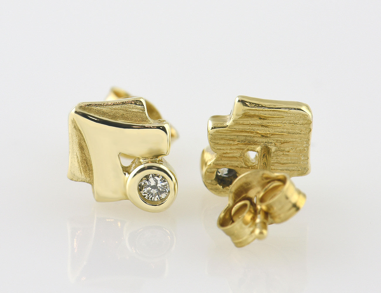 Ohrstecker 585/000 14 K Gelbgold, 2 Brillanten zus. 0,06 ct