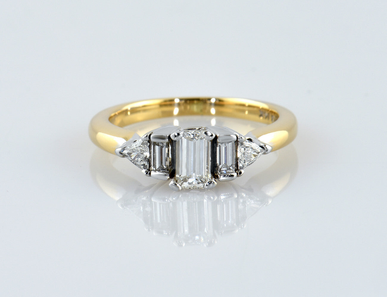 Diamant Ring 585/000 14 K Gelbgold 5 Diamanten zus. 1,25 ct