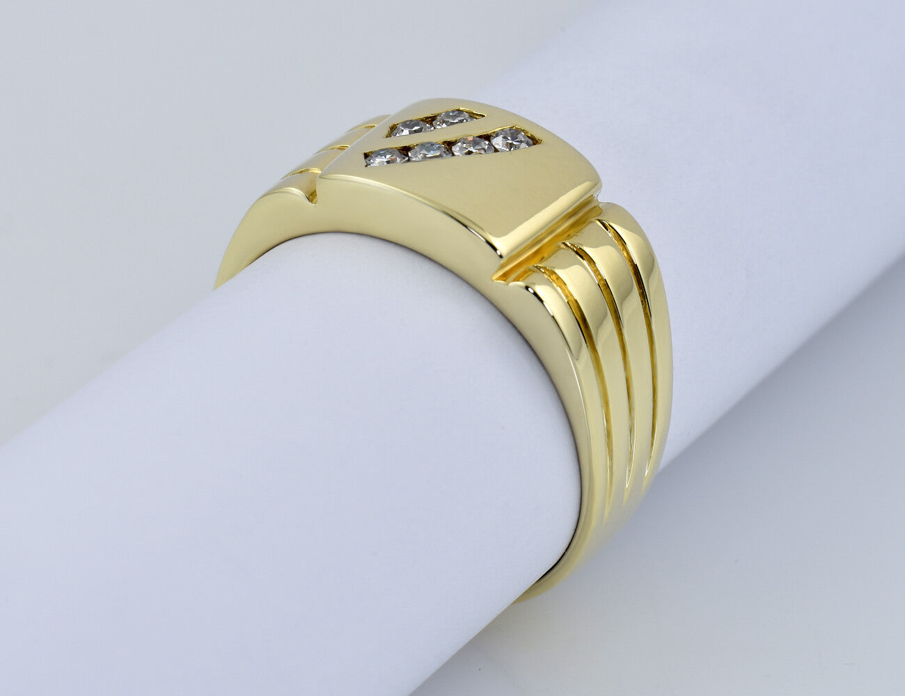 Diamant Ring 585/000 14 K Gelbgold 6 Diamanten zus. 0,20 ct