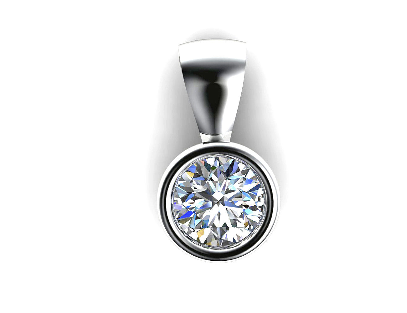 Diamant Solitär Anhänger 585/000 14 K Weißgold 1 Brillant  0,34 ct