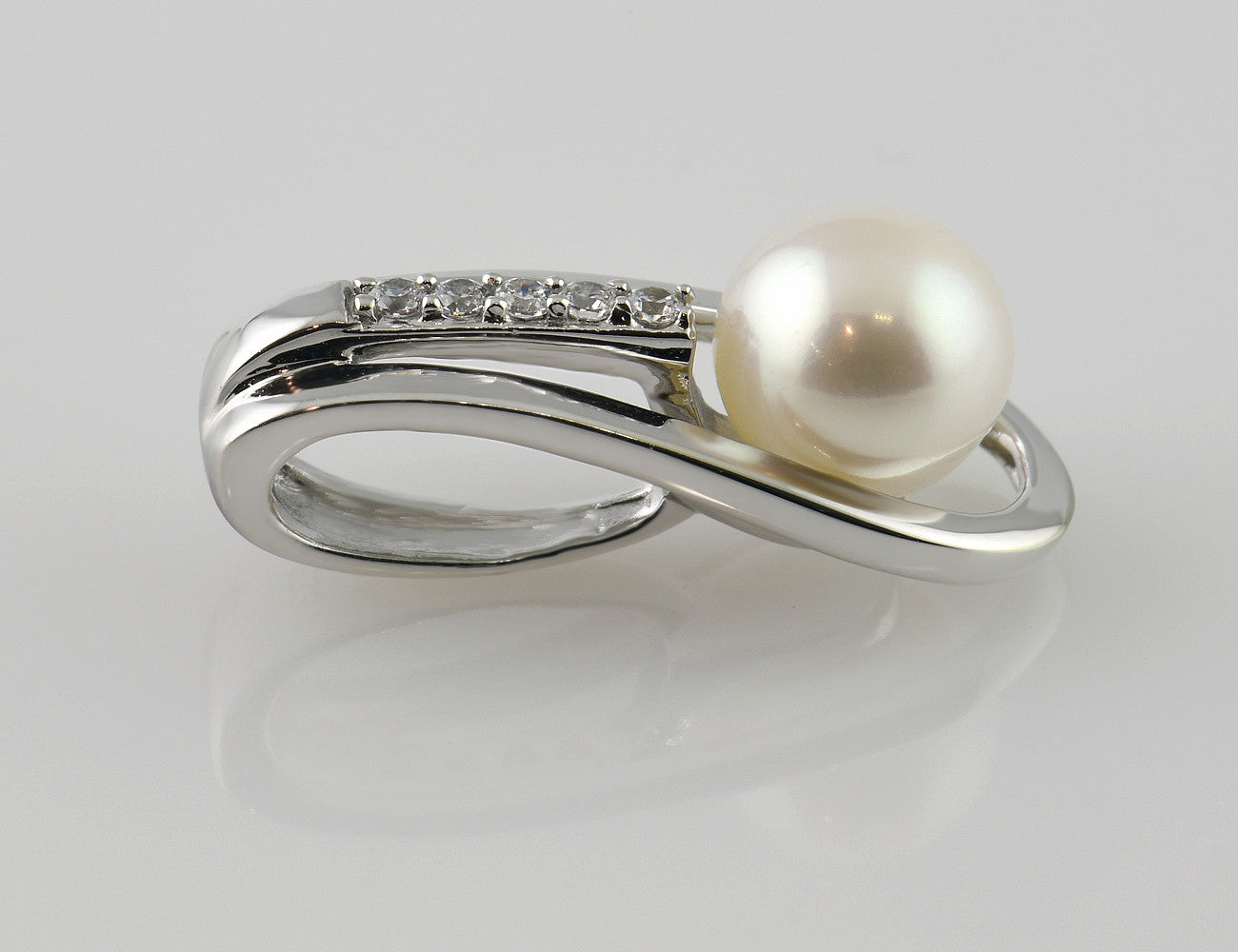 Anhänger Süßwasserzuchtperle 333/000 8 K Weißgold Zirkonia
