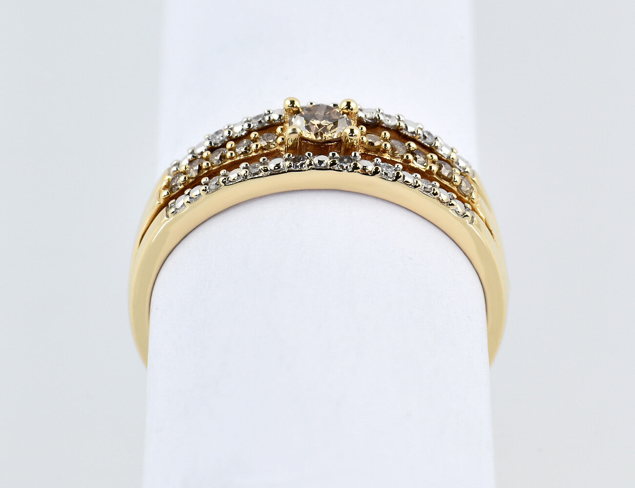 Diamant Ring 375/000 9 K Gelbgold 23 Diamanten zus. 0,35 ct