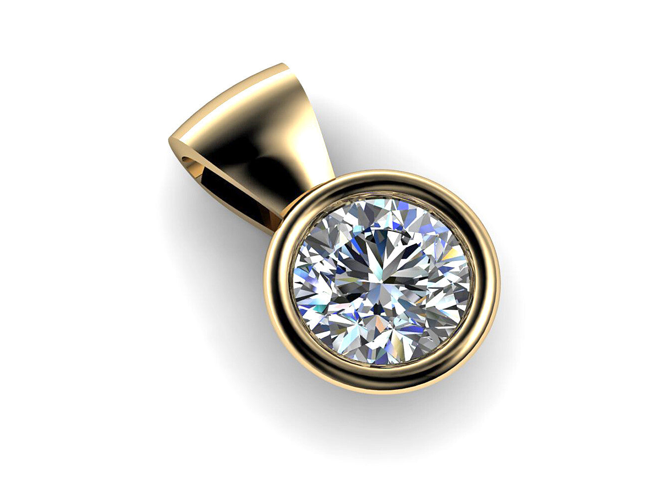 Diamant Solitär Anhänger 585/000 14 K Gelbgold 1 Brillant  0,35 ct