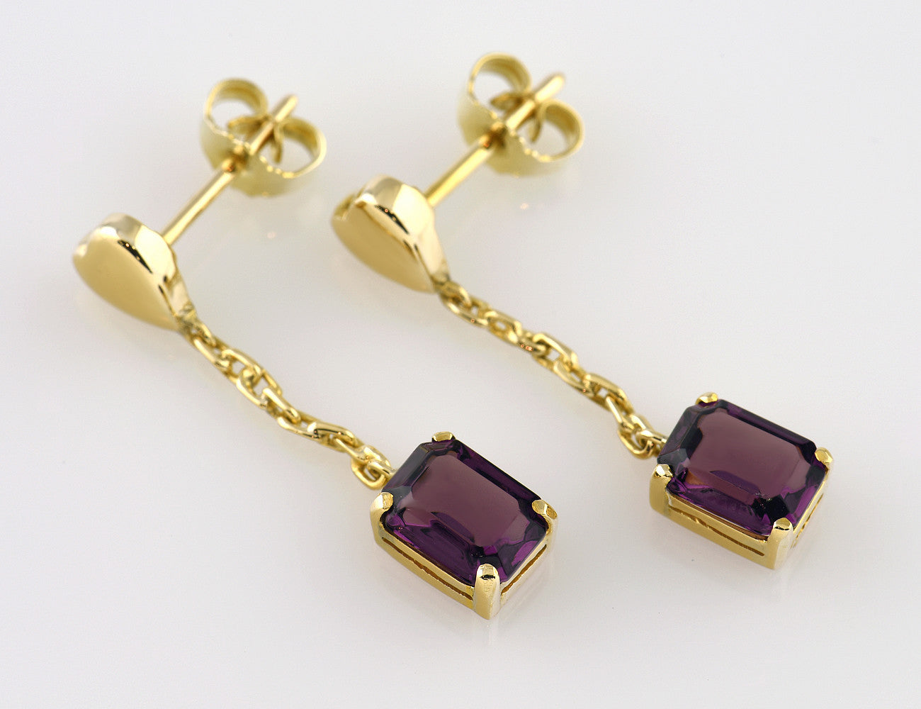 Ohrstecker Hänger Amethyst 585/000 14 K Gelbgold