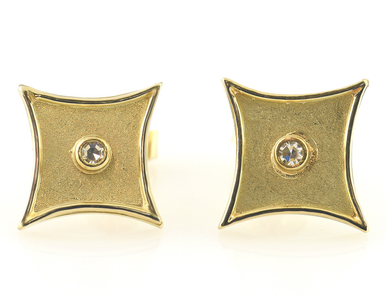 Ohrstecker 585/000 14 K Gelbgold, 2 Diamanten zus. 0,04 ct