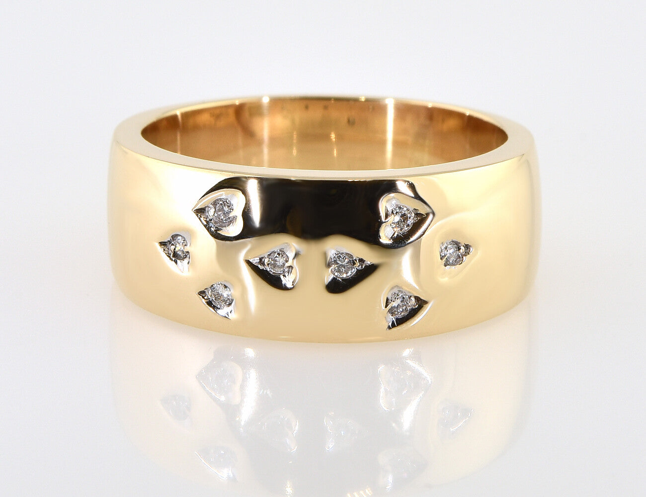 Diamant Ring 585/000 14 K Gelbgold 8 Brillanten zus. 0,08 ct