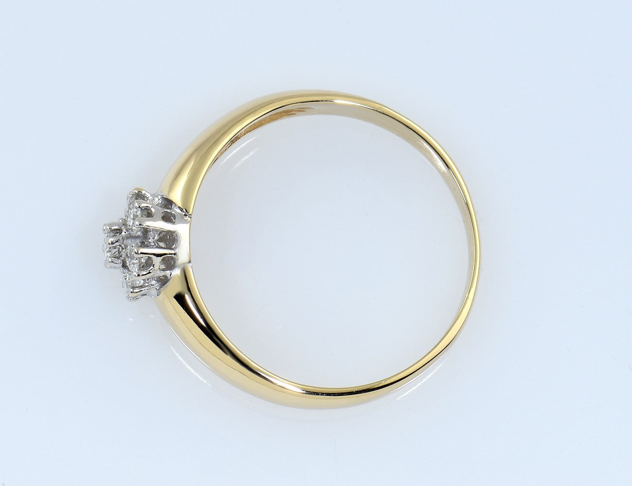 Diamant Ring 585/000 14 K Gelbgold 7 Brillanten zus.  0,20 ct