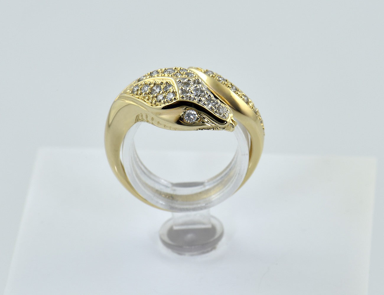 Schlangen Diamant Ring 585/000 14 K Gelbgold 27 Brillanten zus. 0,25 ct