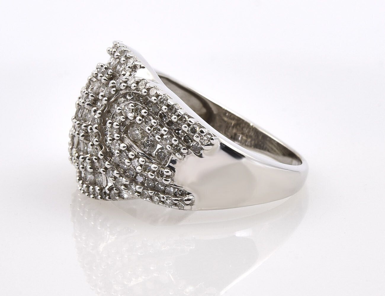Diamant Ring 375/000 9 K Weißgold 168 Diamanten zus. 1,75 ct