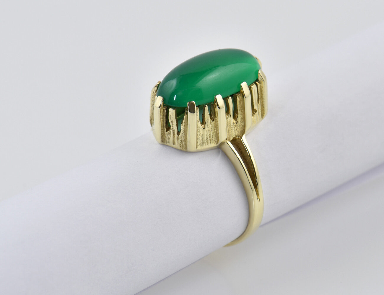 Ring Jade 333/000 8 K Gelbgold