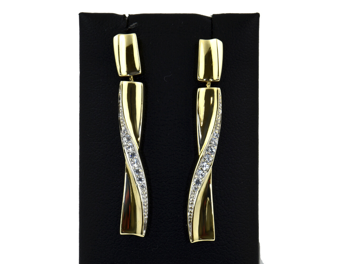 Ohrringe Ohrhänger 585/000 14 K Gelbgold, Zirkonia