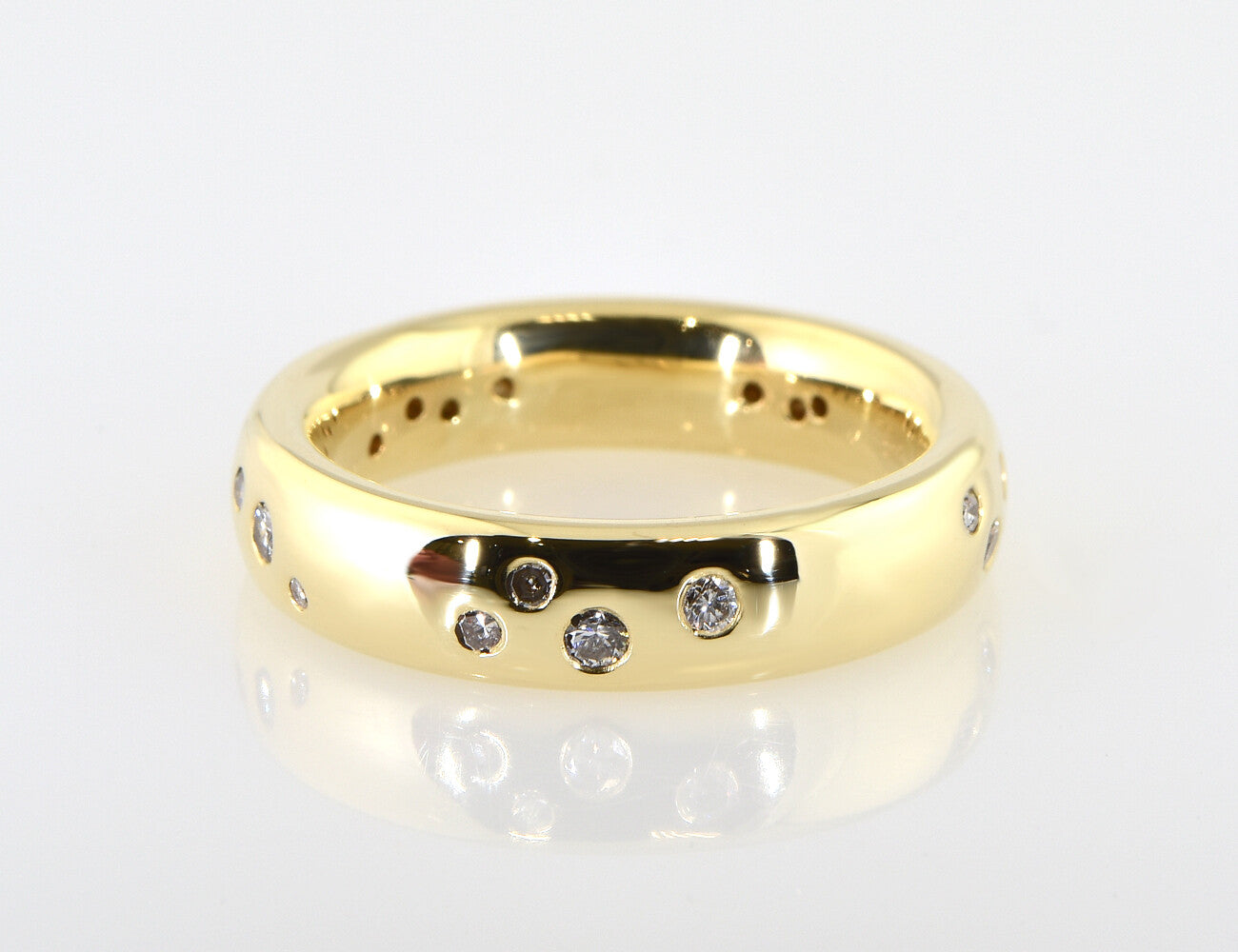 Diamant Ring 585/000 14 K Gelbgold 17 Brillanten zus. 0,35 ct