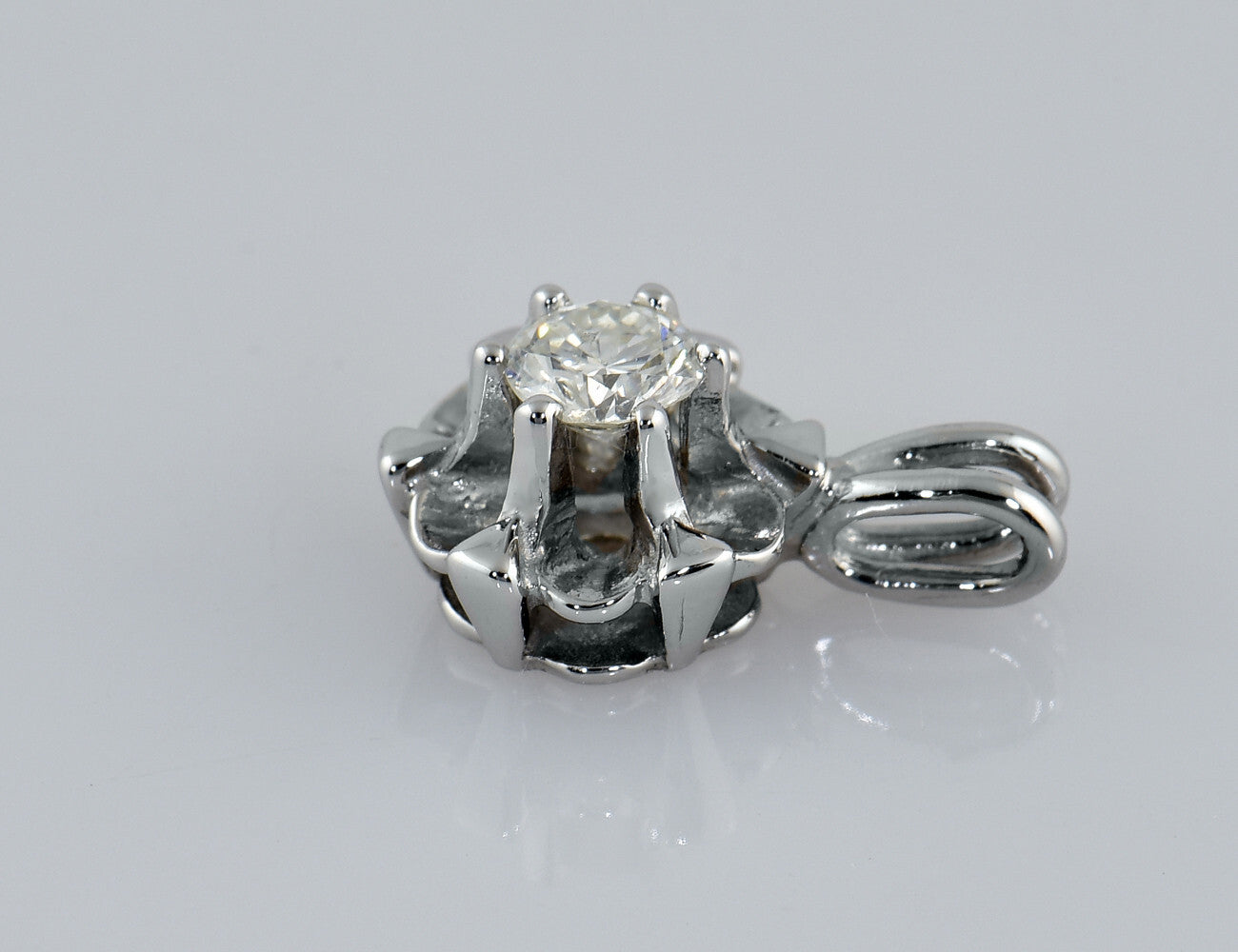 Solitär Anhänger Diamant 585/000 14 K Weißgold  Brillant 0,25 ct