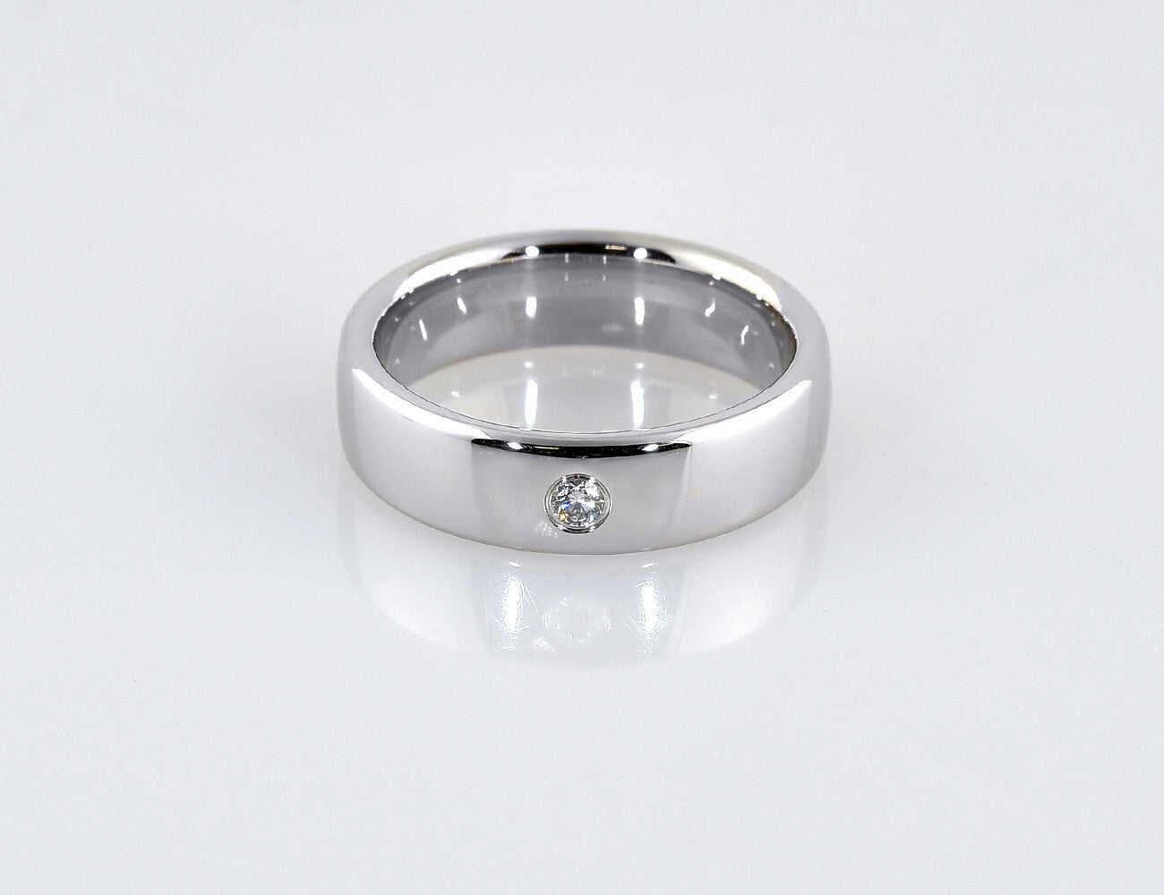 Diamant Ring 333/000 8 K Weißgold 1 Brillant 0,035 ct