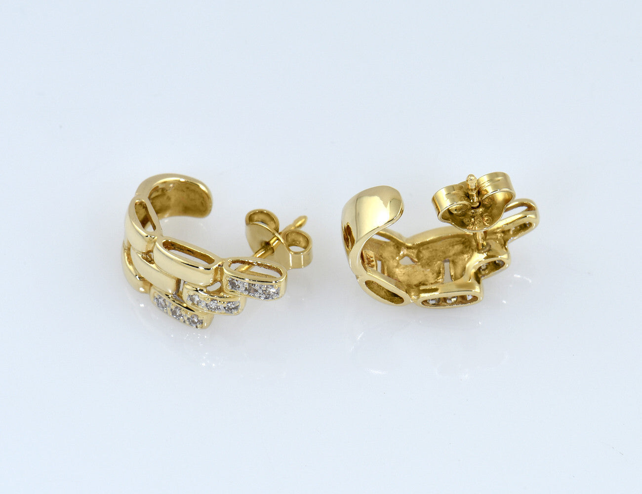 Ohrstecker Diamant 585/000 14 K Gelbgold 18 Diamanten zus. 0,15 ct