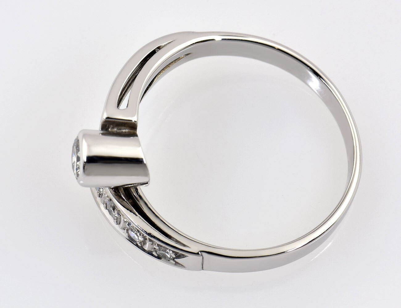 Diamant Ring 585/000 14 K Weißgold 5 Diamanten zus. 0,27 ct