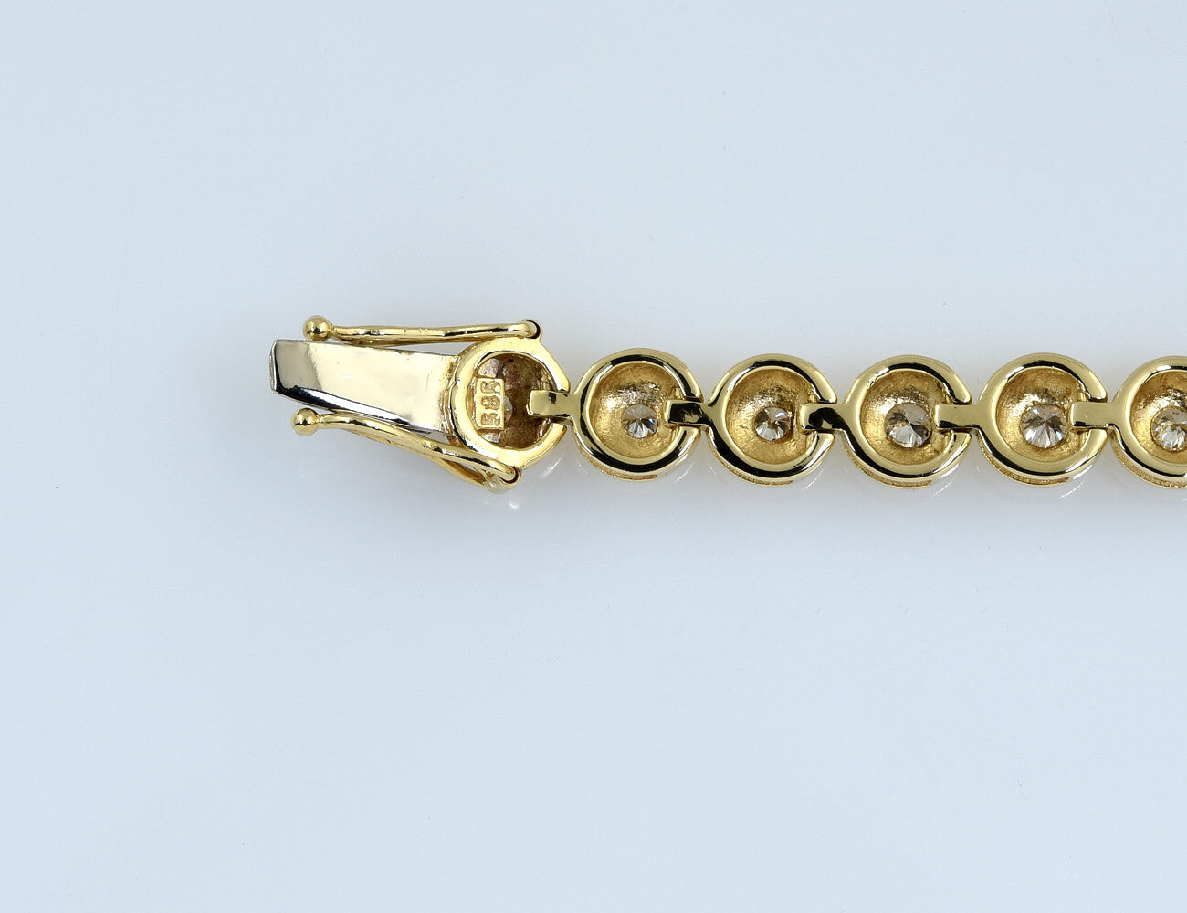 Tennis Armband 585/000 14 K Gelbgold 28 Brillanten zus. 2,00 ct, 19 cm