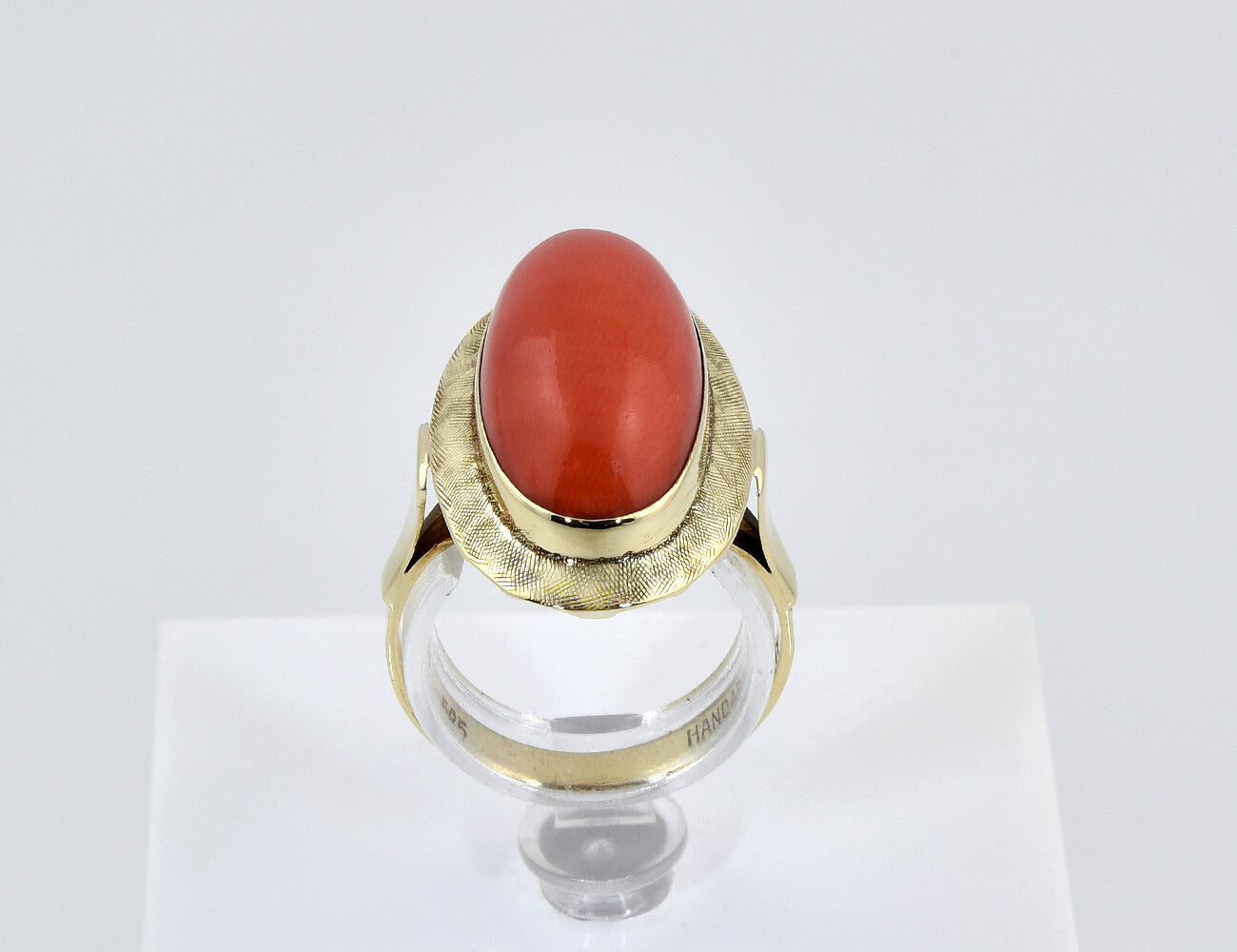 Ring Koralle 585/000 14 K Gelbgold
