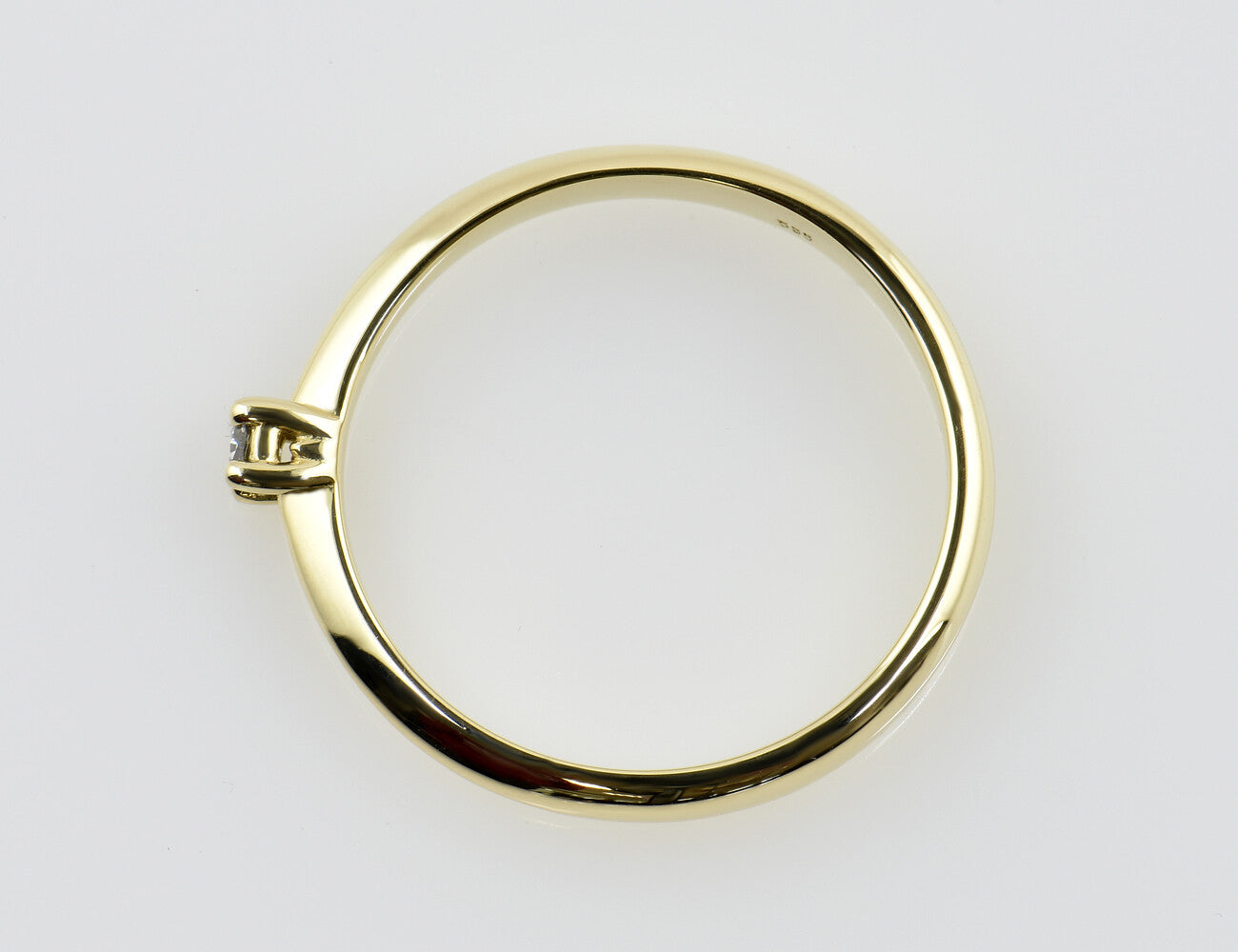 Solitär Diamant Ring 585/000 14 K Gelbgold Brillant 0,06 ct