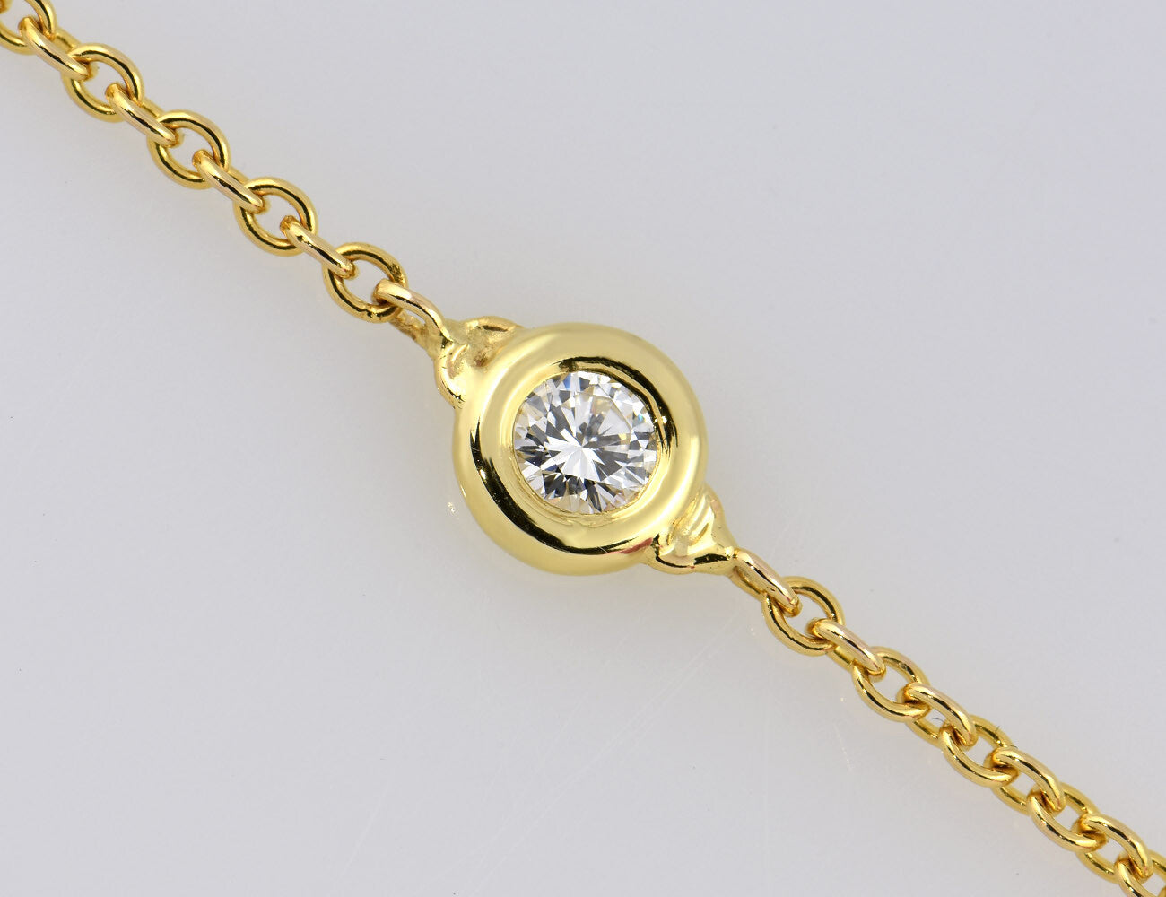 Kette 585/000 14 K Gelbgold  1 Brillant 0,10 ct, 98 cm lang