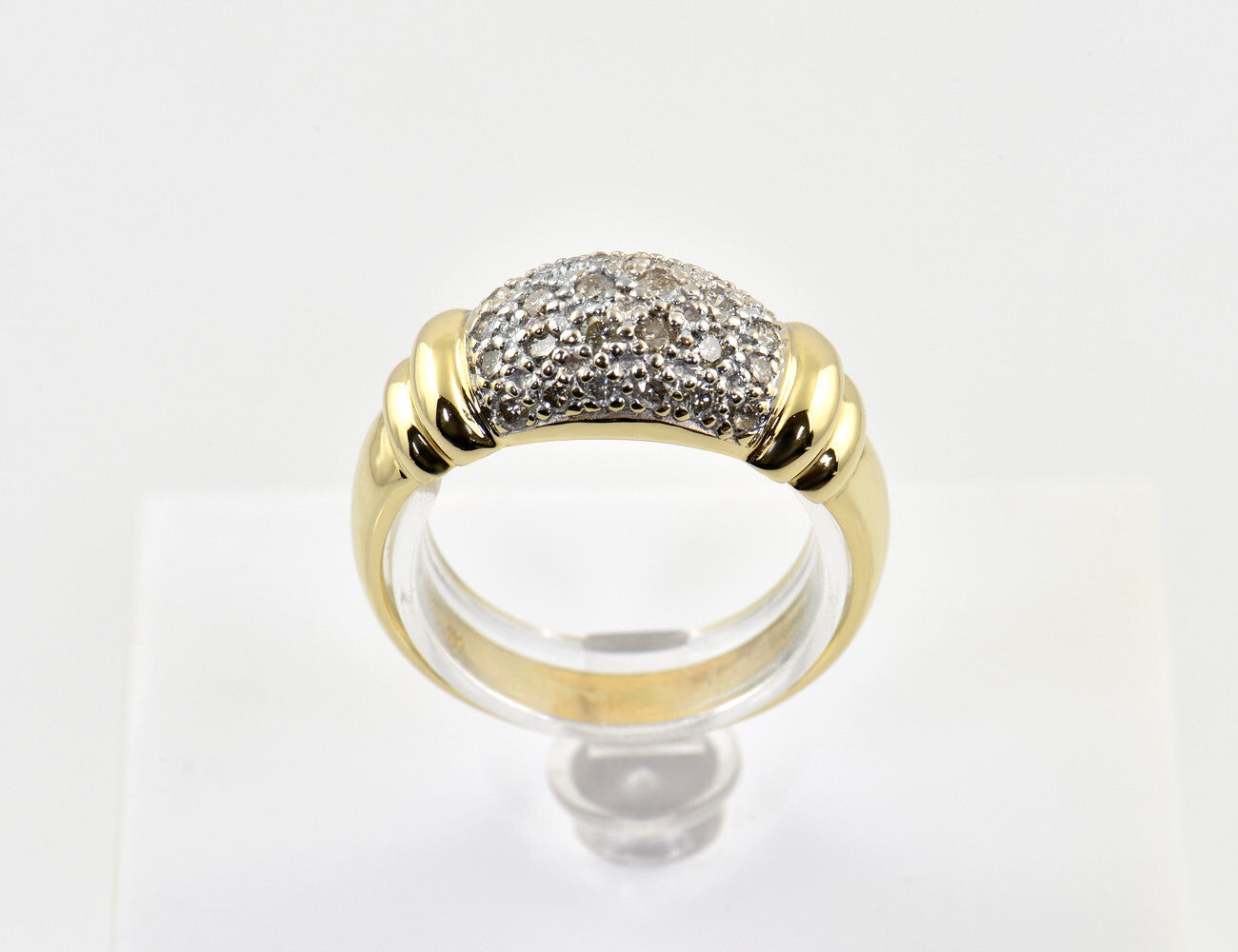 Diamant Ring 585/000 14 K Gelbgold 30 Brillanten zus. 0,45 ct