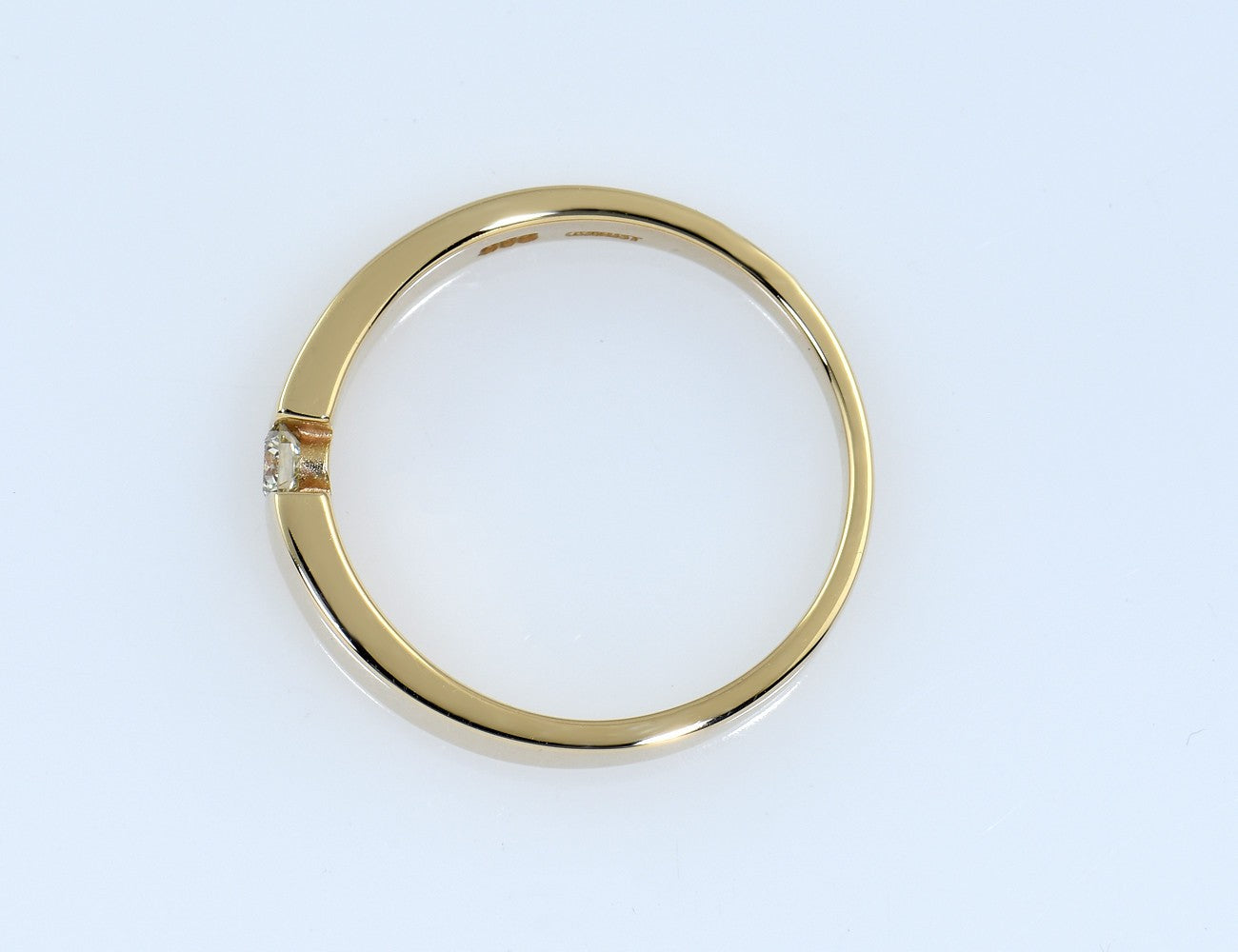 Diamant Solitär Ring 585/000 Gelbgold 14 K Brillant 0,10 ct