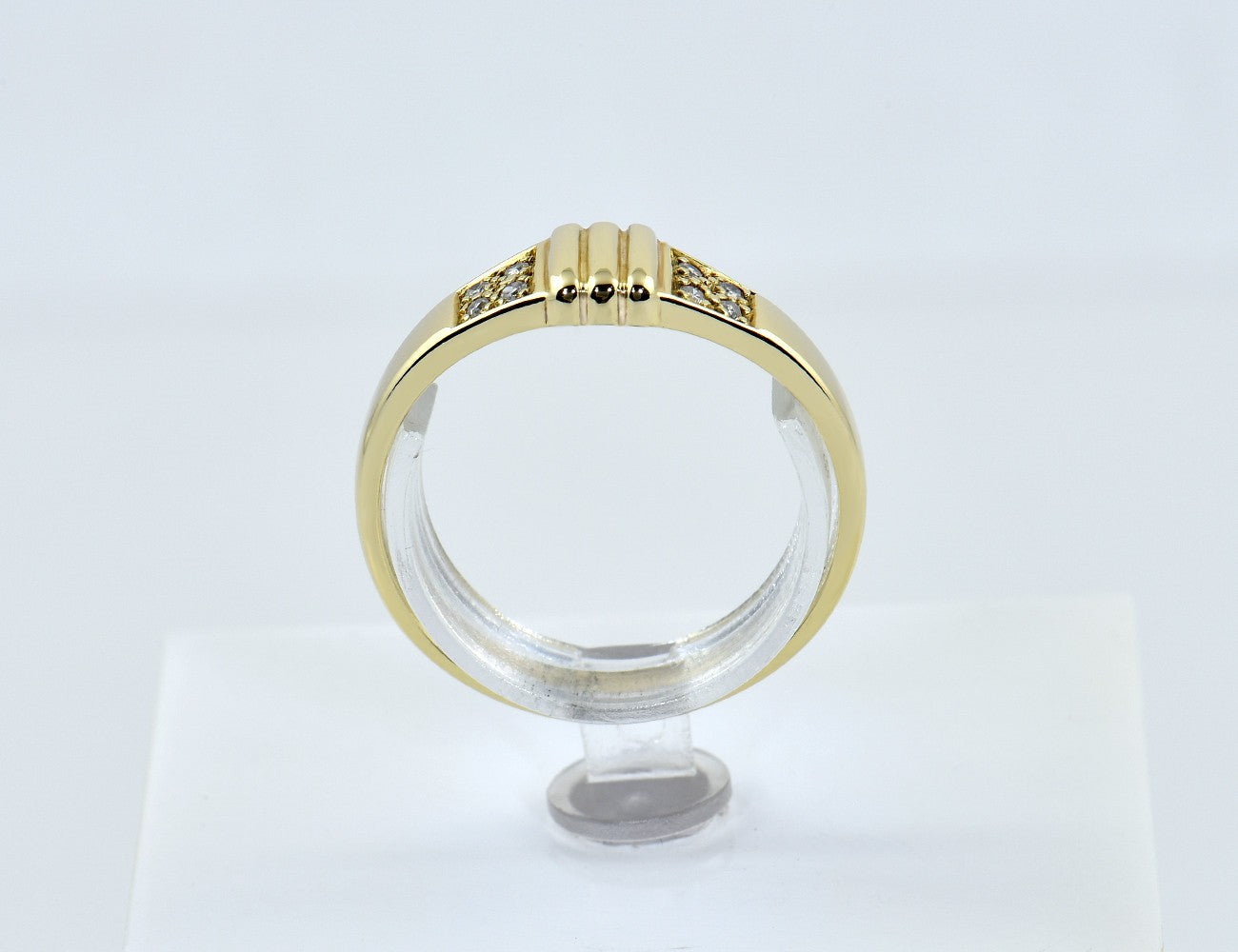 Diamant Ring 585/000 14 K Gelbgold 8 Diamant 0,08 ct