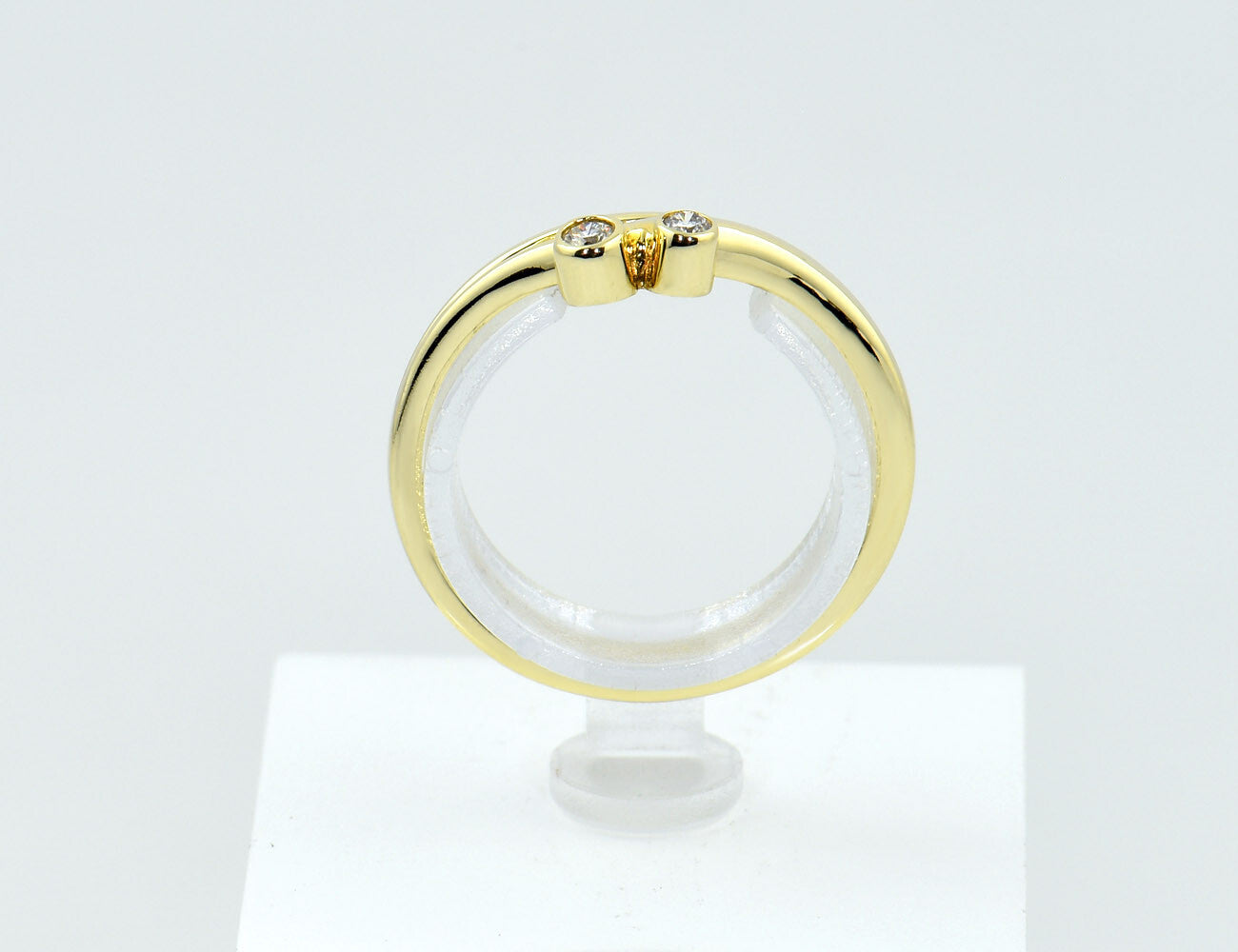Diamant Ring 585/000 14 K Gelbgold 2 Brillanten zus. 0,06 ct