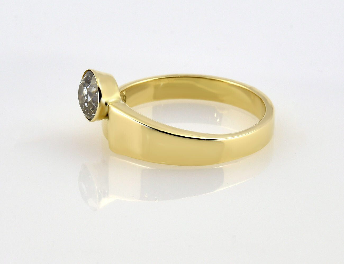 Diamant Solitär Ring 585/000 14 K Gelbgold Altschliffdiamant 0,70 ct