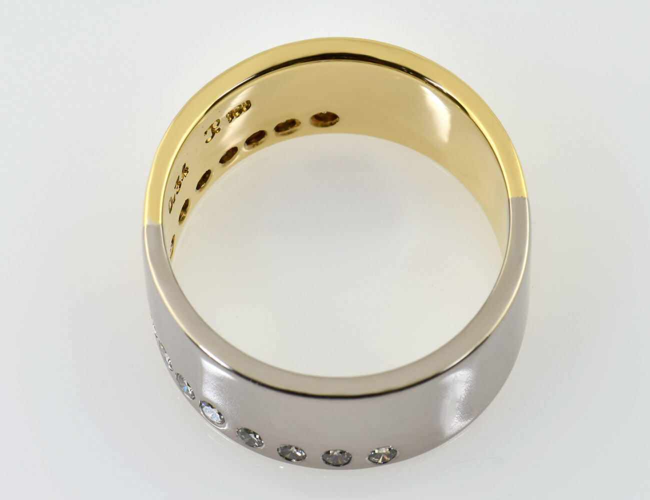 Diamant Ring 750/000 18 K Gelbgold/Weißgold 16 Brillanten zus. 0,34 ct