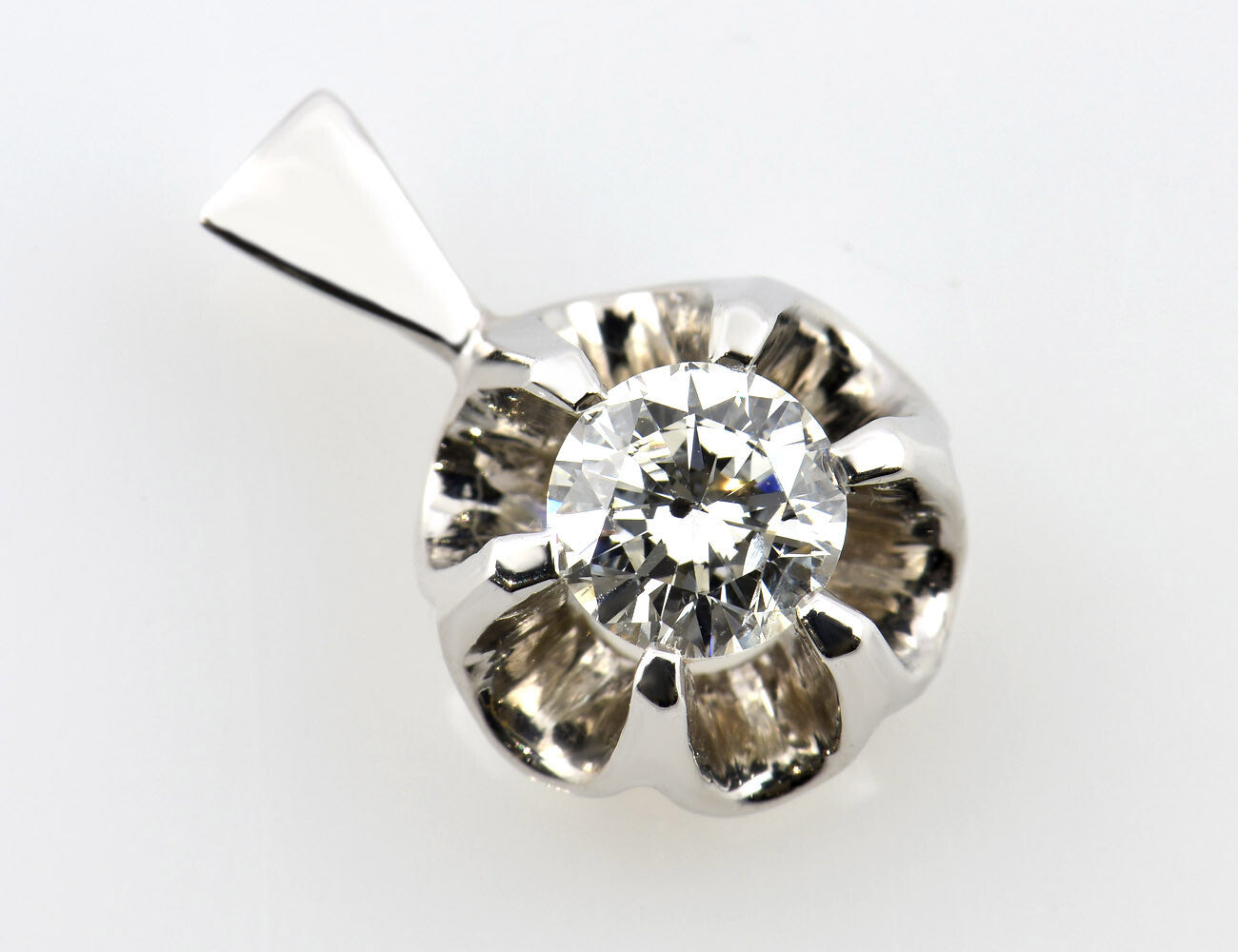 Solitär Anhänger Diamant 585/000 14 K Weißgold  Brillant 0,60 ct